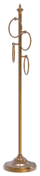 Floor Standing 4 Towel Ring Stand, Brushed Bronze