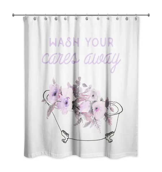 Floral Bathtub 4 71x74 Shower Curtain