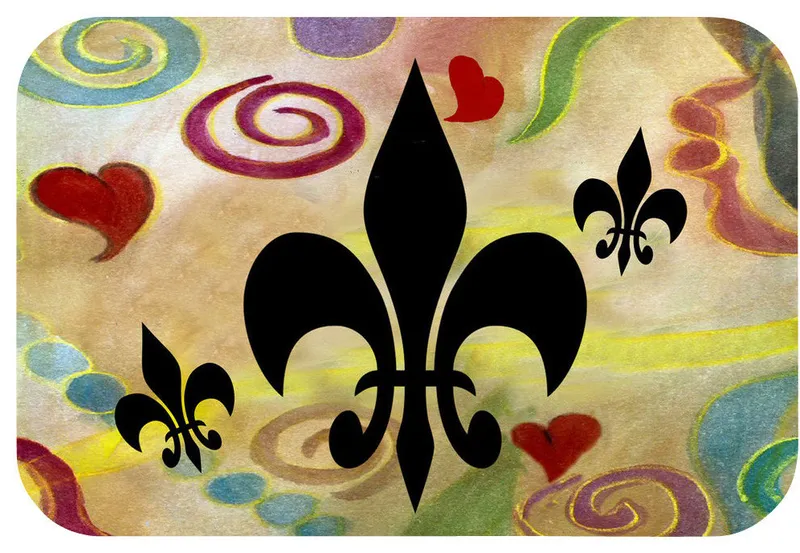 Fluer De Lis and Hearts, 20"x15"