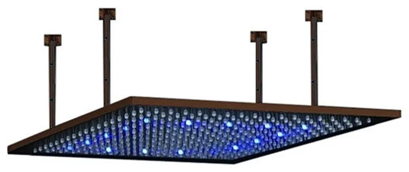 Fontana 16x31" Oil Rubbed Bronze Square Multi Color LED Rain Shower Head
