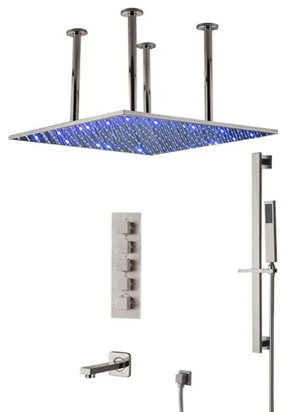 Fontana 20" Rainfall Mist Shower System With Handheld Shower, Brushed Nickel