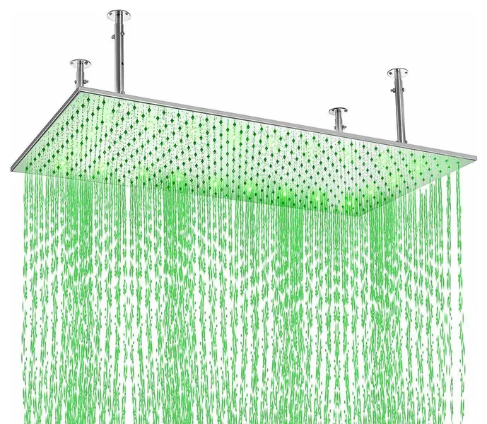 Fontana 20"X40" Rectangle Large Ceiling Mount LED Rain Shower Head
