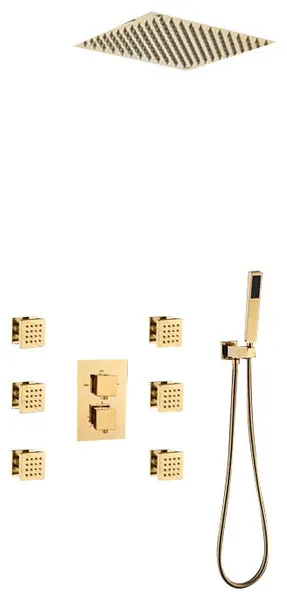 Fontana Anniston Thermostatic Modern Bathroom Rainfall Shower System