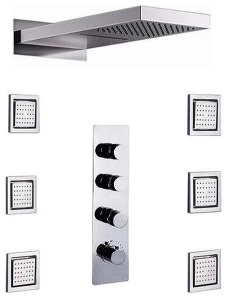 Fontana Brono 22" Shower Set 6 Massages Body Sprays