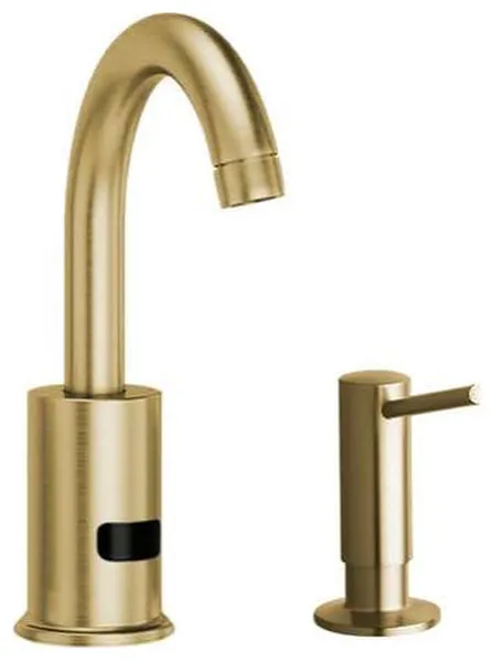 Fontana Commercial Brushed Gold Touchless Automatic Sensor Faucet, Manual Soap