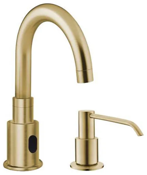 Fontana Commercial Brushed Gold Touchless Automatic Sensor Faucet, Manual Soap