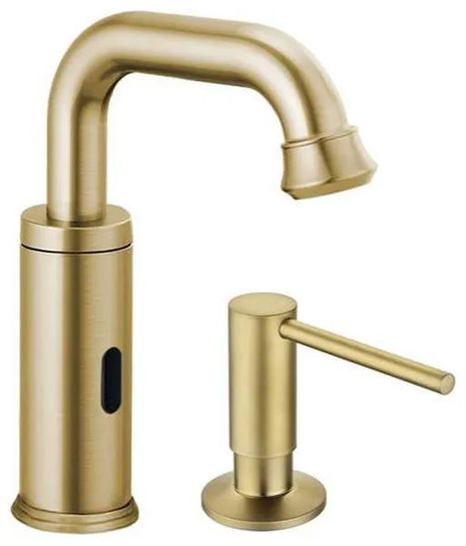 Fontana Commercial Brushed Gold Touchless Automatic Sensor Faucet, Manual Soap