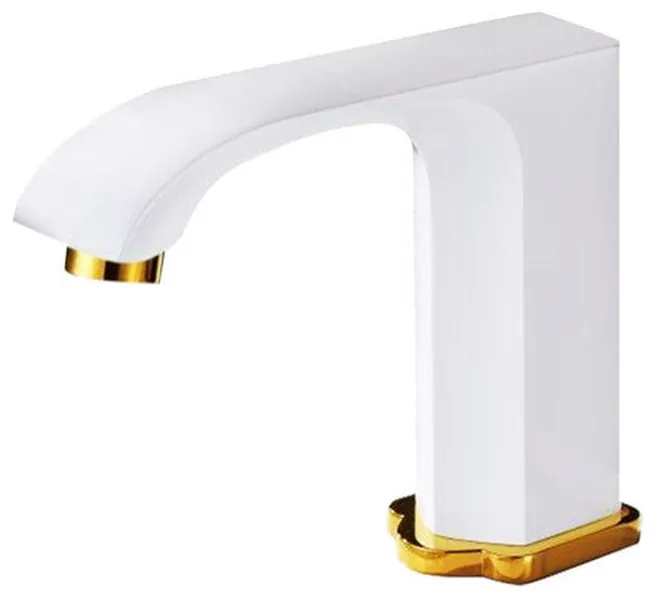 Fontana Commercial White and Gold Automatic Sensor Faucet Bathroom