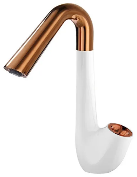 Fontana Commercial White and Rose Gold Automatic Sensor Hands Free Faucet