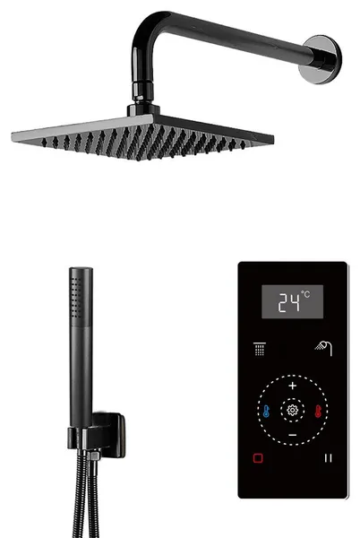 Fontana Dark Oil Rubbed Bronze Square Automatic Thermostatic Shower, 8"