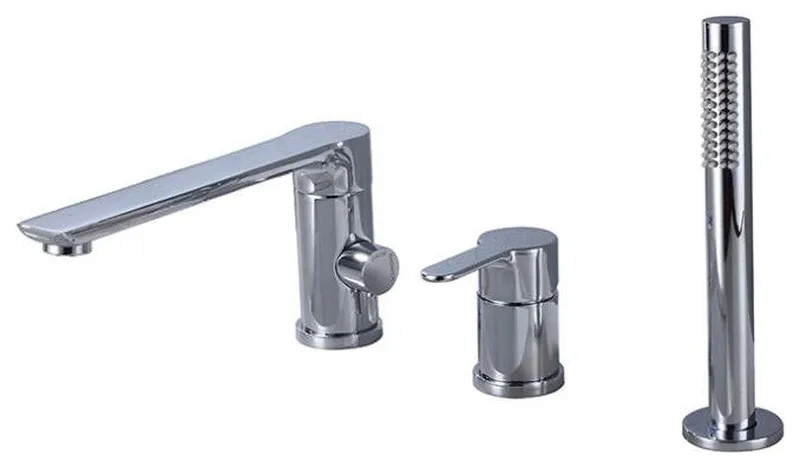 Fontana Jonesboro Deck Mount Chrome Bathtub Faucet Mixer with Hand Shower Set