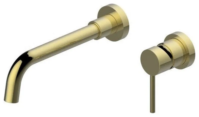 Fontana Milan Single Lever Wall Mount Brushed Gold 10.24" (260MM) Sink Faucet