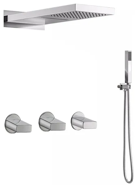 Fontana Reno Wall Mount Chrome Rain Shower Mixer Set