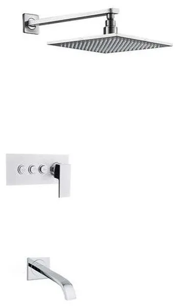 Fontana Rio Chrome Wall Mount LED Shower Set, Two Function Mixer