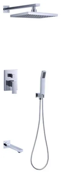 Fontana Showers Brass Wall Mounted Rainfall Chrome Shower Set