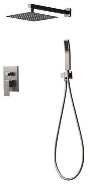 FontanaShowers Single Handle Thermostatic Valve Brushed Nickel Wall Mount Shower