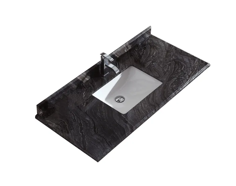 Forever 48" Single Hole Wood Marble Countertop With Rectangular Ceramic Sink