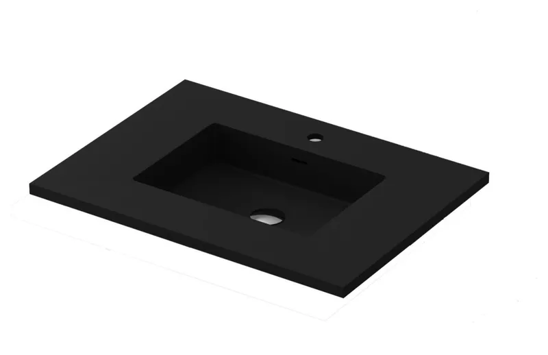 Forever VIVA Stone 30" Matte Black Solid Surface Countertop With Integrated Sink