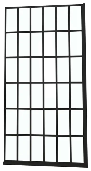 Frameless Fixed Shower Screen, Matte Black, 38" X 72"