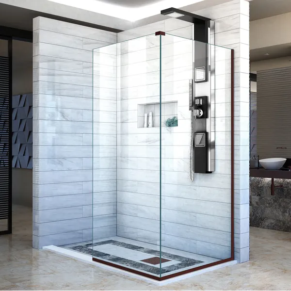 Frameless Shower Screens 30", 34"x72", Open Entry Design, Oil Rubbed Bronze