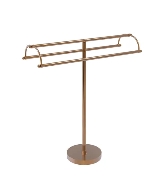 Free Standing Double Arm Towel Holder, Brushed Bronze