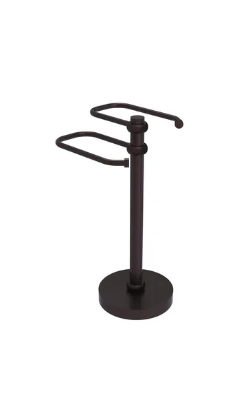 Free Standing Two Arm Guest Towel Holder, Antique Bronze