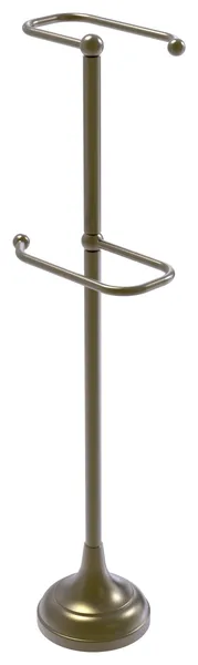 Free Standing Two Roll Toilet Tissue Stand, Antique Brass