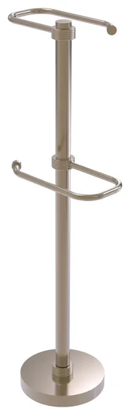 Free Standing Two Roll Toilet Tissue Stand, Antique Pewter