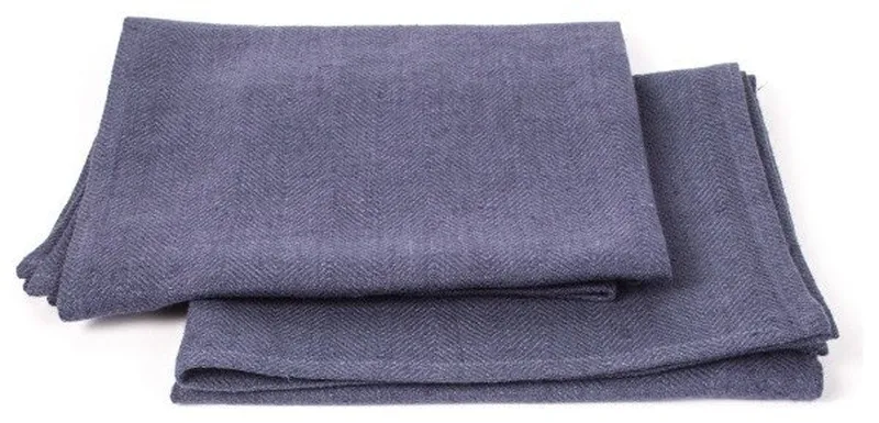 French Blue Linen Lara Hand Towel, Set of 2