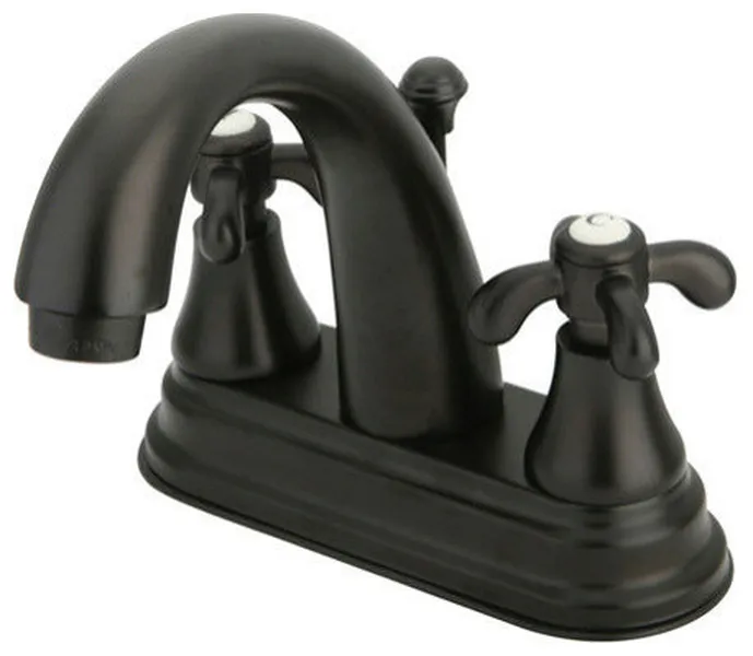 French Country Two Handle 4" Centerset Lavatory Faucet With Brass Pop-up