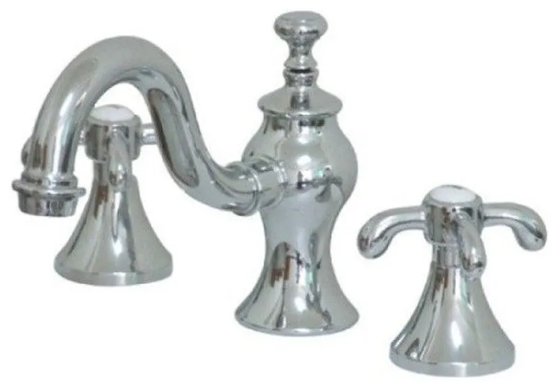 French Country Two Handle 8" to 16"Widespread Lavatory Faucet with Brass Pop-up