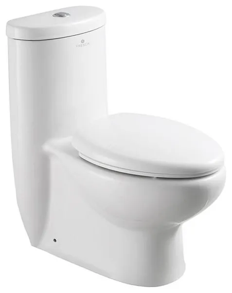 Fresca Delphinus 1-piece Dual Flush Ceramic Toilet with Soft Close Seat in White