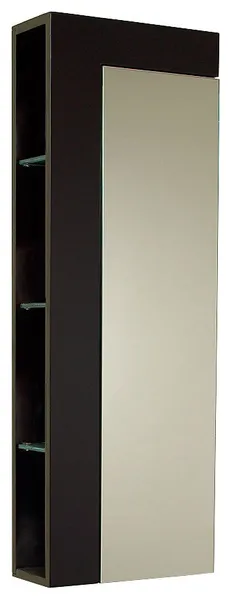 Fresca Espresso Bathroom Linen Side Cabinet With Large Mirror Door