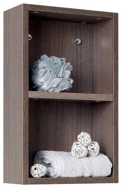 Fresca Gray Oak Bathroom Linen Side Cabinet w/ 2 Open Storage Areas