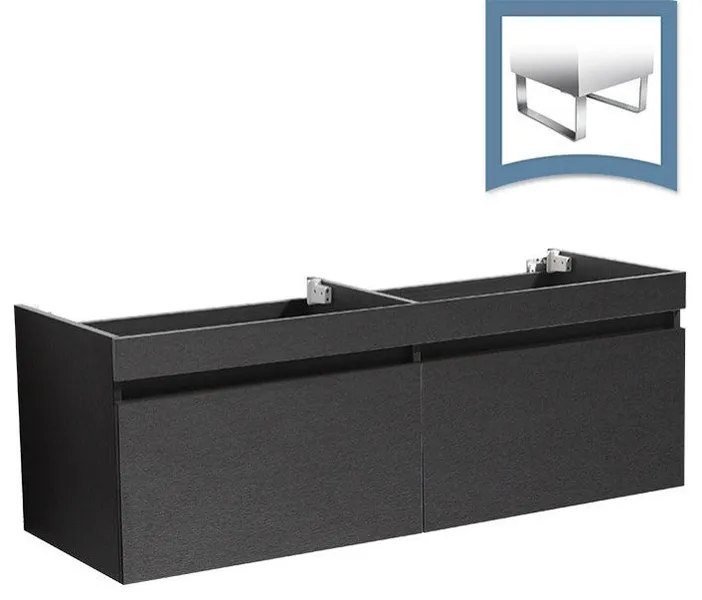 Fresca Largo 57" Black Modern Bathroom Cabinet