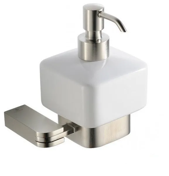 Fresca Solido Wall Mounted Ceramic Soap Dispenser, Brushed Nickel