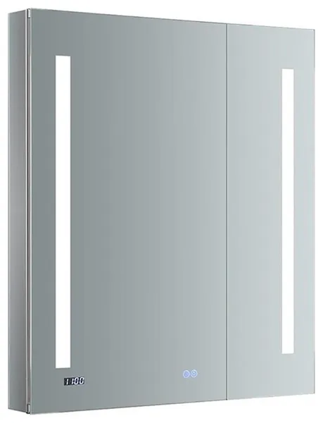 Fresca Tiempo 30x36" LED Lighting Aluminum Bathroom Medicine Cabinet in Mirrored