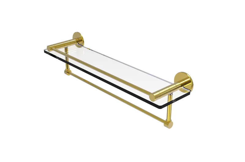 Fresno Collection 22"Glass Shelf With Vanity Rail and Integrated Towel Bar