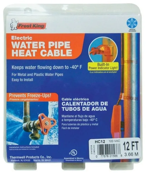 Frost King HC12 Cold Weather Valve and Pipe Heating Cable, 12'