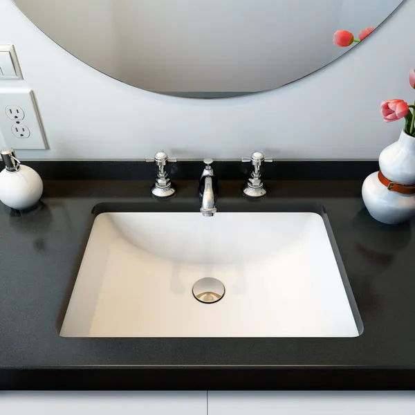 Fusion 21" L x 15" W x 8" H Ceramic Rectangular Sink in Glossy White