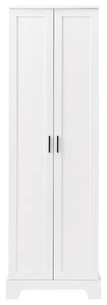 GDF Studio 23"W Bathroom Storage Cabinet, Adjustable Shelves & Two Doors, White