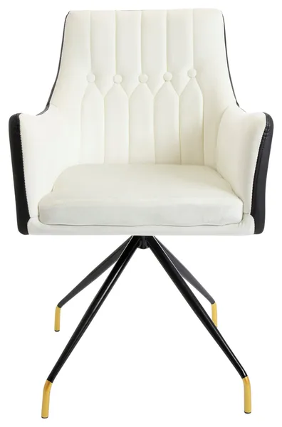 Genesis Modern Vanity Chair, Tuxedo (Black and White Velvet)