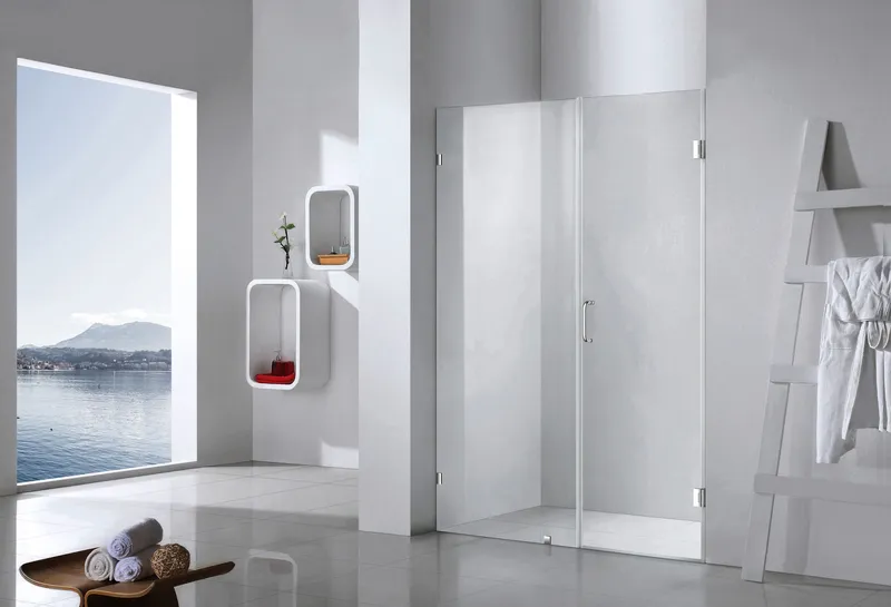 Genius Plus 26'' Frameless Shower Door and the panel from 7 1/2" up to 45 1/2'', Chrome, 7 1/2" - 15 1/2"