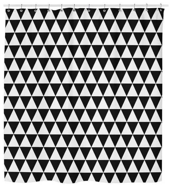 Geometric Shower Curtain, Black and White