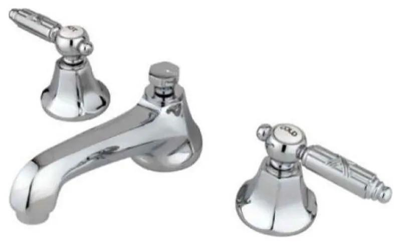 Georgian Two Handle 8" to 16"Widespread Lavatory Faucet with Brass Pop-up