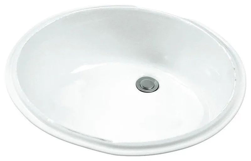 Gerber 12-780 Luxoval Undermount Bathroom Sink, 19-1/8" x 15", White