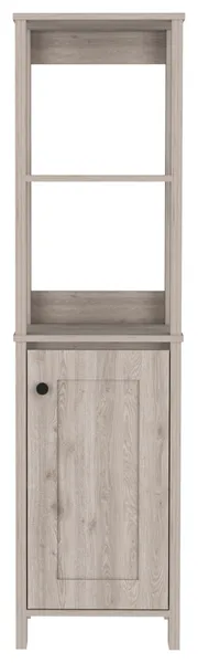 Gewnee 4-Shelf Linen Cabinet Light Grey