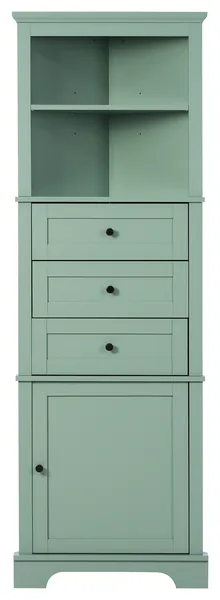 Gewnee Green Triangle Tall Cabinet With 3 Drawers And Adjustable Shelves