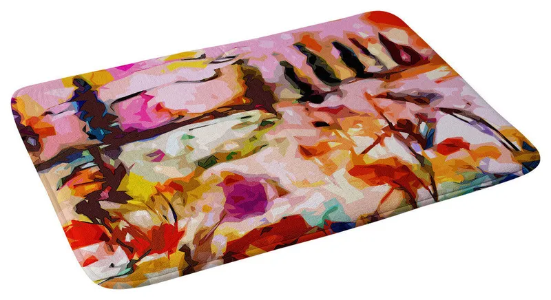 Ginette Fine Art Abstract Tuscany Memory Foam Bath Mat, 17"x24"