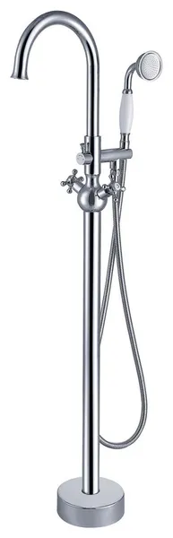 Givingtree Double Handle Floor Mounted Tub Filler Hand Shower,Brushed Nickel
